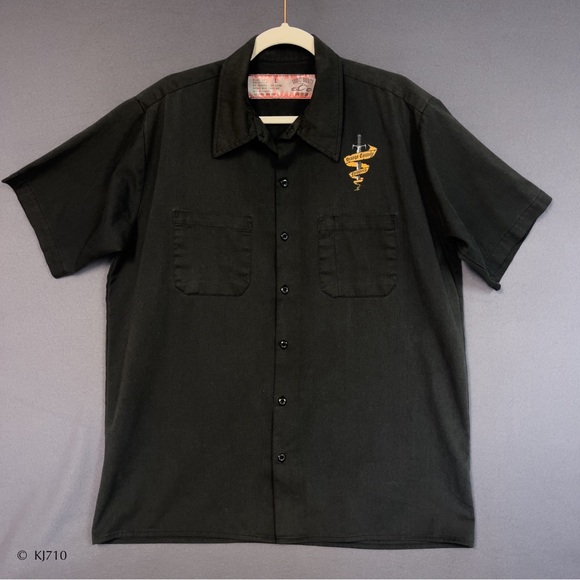 ‼️CLEARANCE‼️Mens Vintage Orange County Chopper Short Sleeve Button Up Shirt - Picture 4 of 11